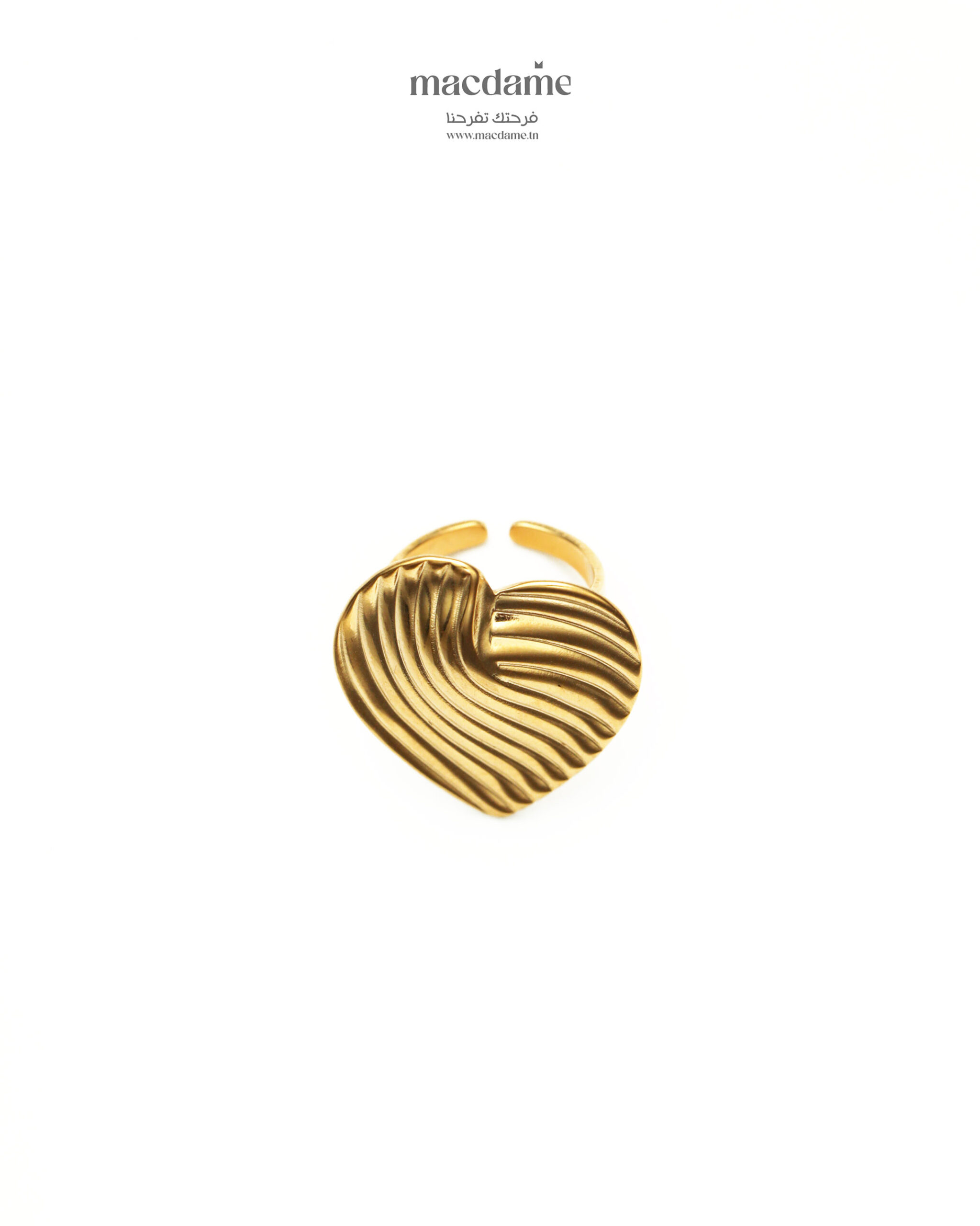 Bague Heart Ribbed – Image 4