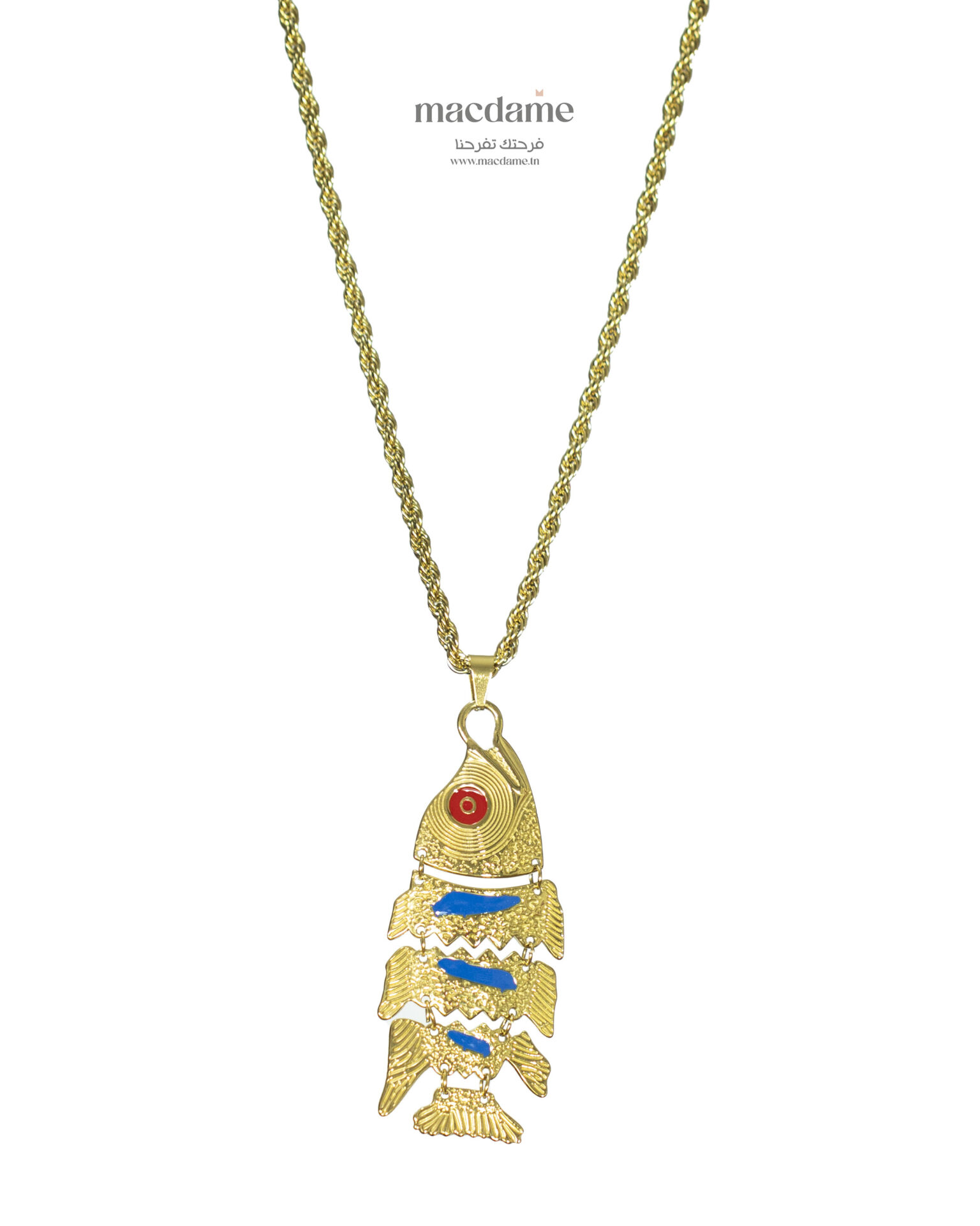 Collier Blue Fish