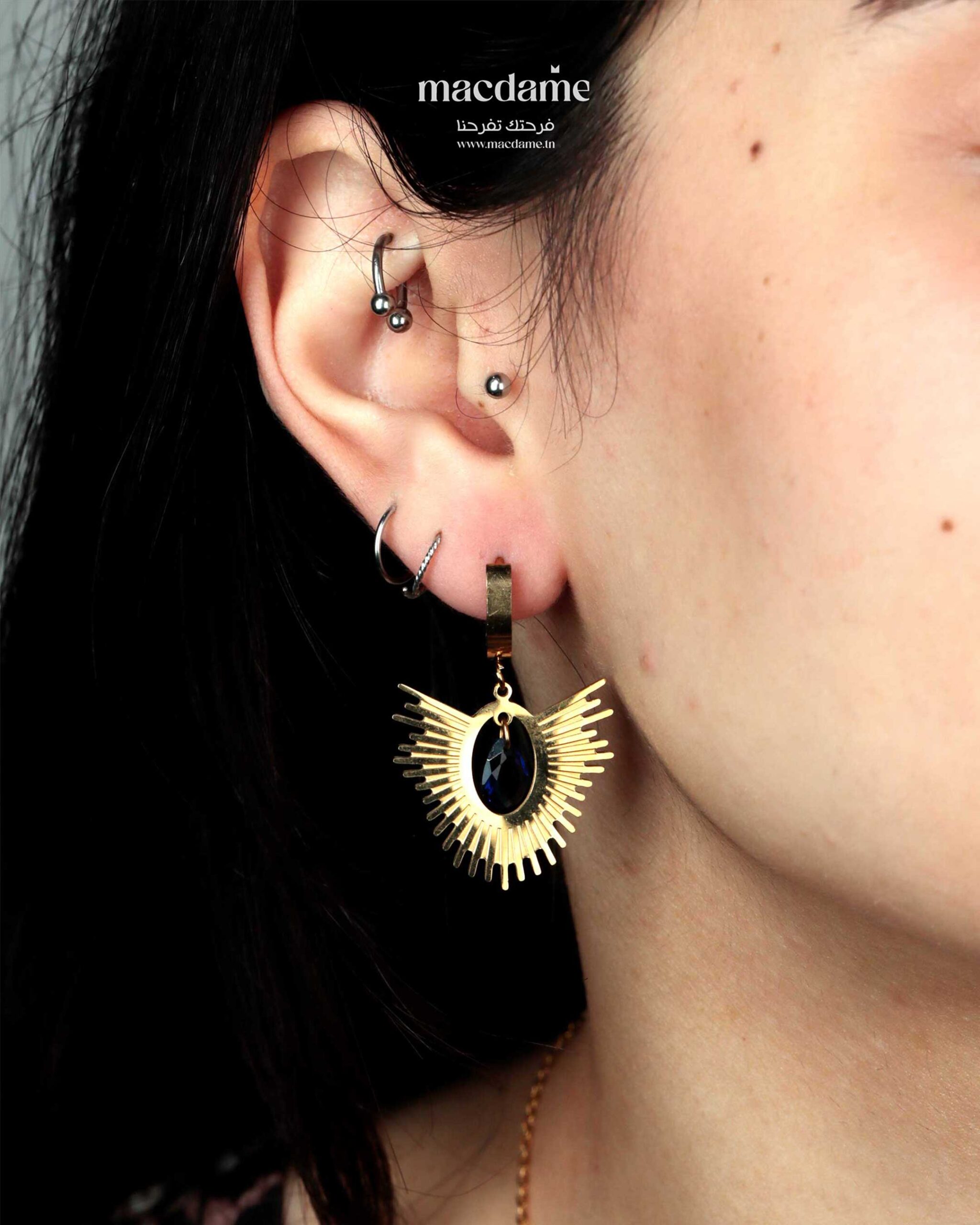 Boucles d'Oreilles "Architecture Dorée" – Image 2